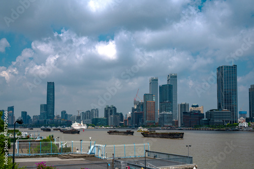 Modern architecture on the North Bund of the Huangpu River in Shanghai  China