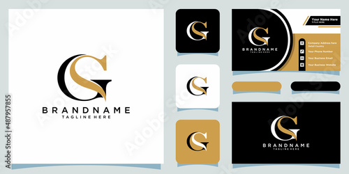 Initial letter GS or SG with business card design