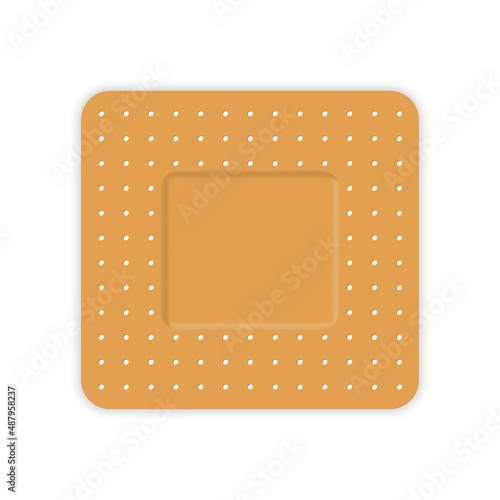 Square Medical Plaster Icon. Elastic Bandage Patch for First Aid. Sticker Patch Assistance for Protection Wound, Damage. Antibacterial Sticky Bandage. Isolated Vector Illustration