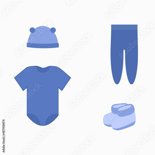 baby clothes on white background