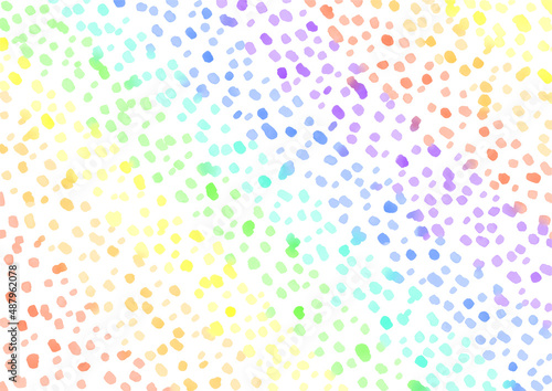 水玉　水彩　背景　虹