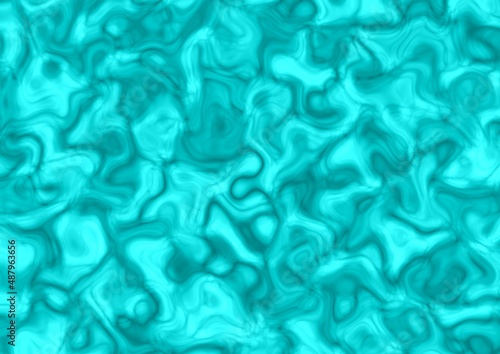 Blurred light cerulean and cyan background with water pattern. Defocused turquoise gradient backdrop