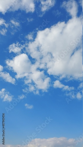 blue sky with clouds on a sunny day