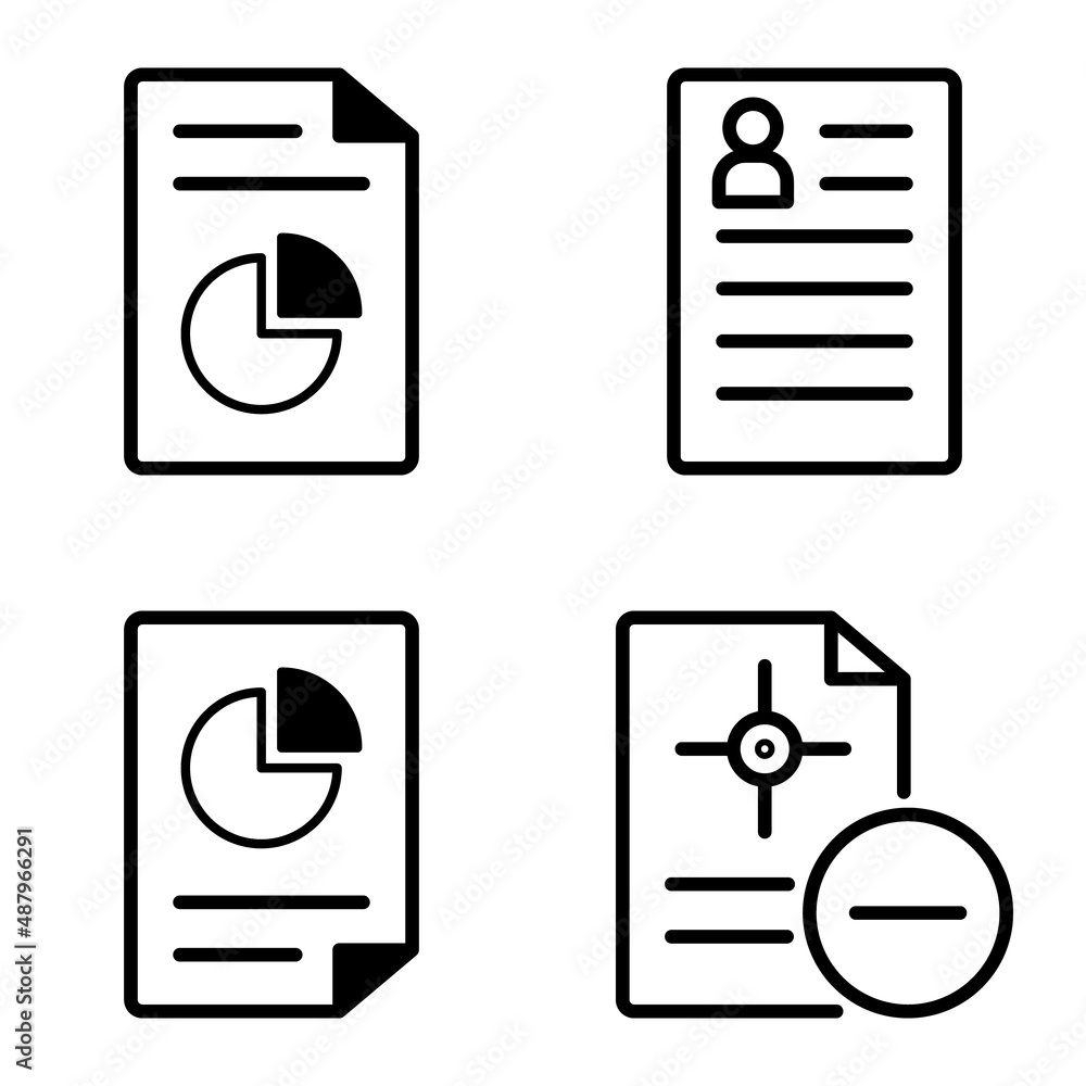 Docs1-2 Flat Icon Set Isolated On White Background Docs1-2 Flat Icon Set Isolated On White Background