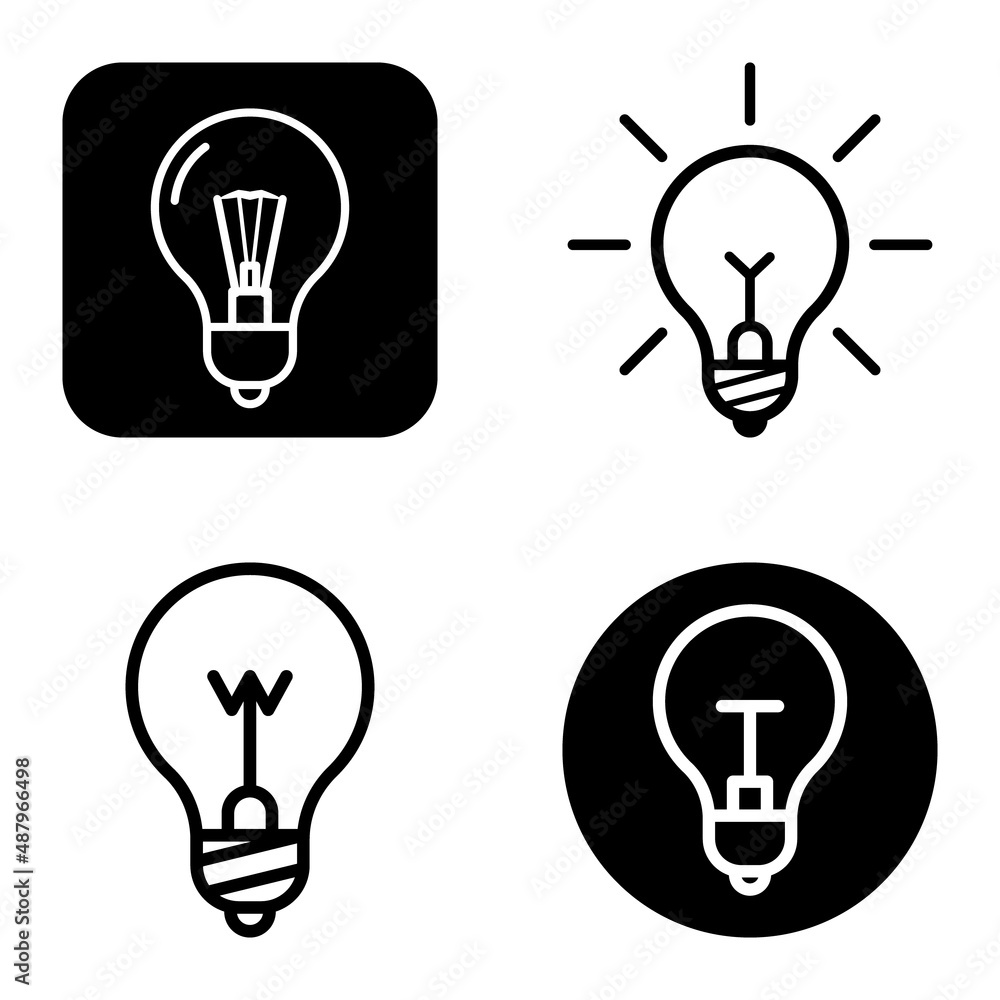 Lightbulbs1-3 Flat Icon Set Isolated On White Background Lightbulbs1-3 Flat Icon Set Isolated On White Background