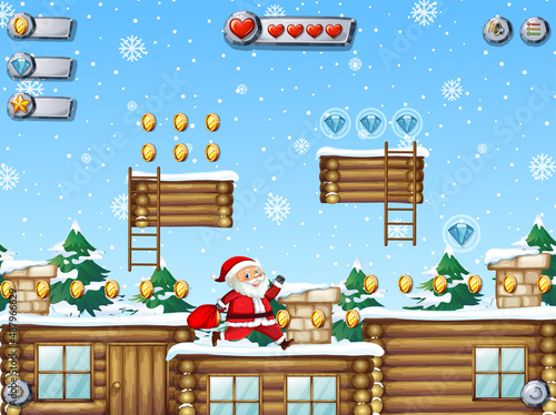 A game template snowing background