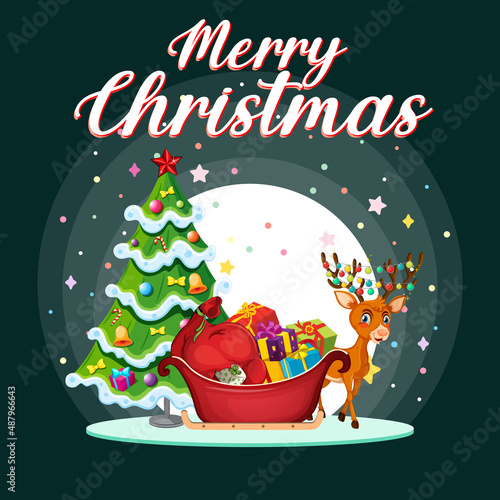 Merry Christmas poster or banner design
