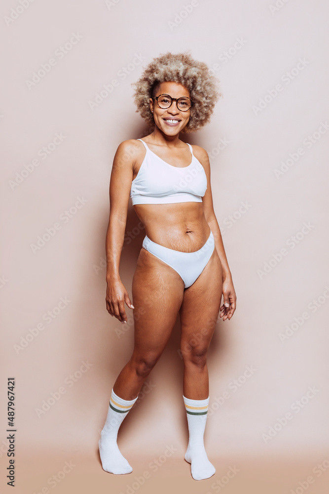 Beautiful ethnic girl in underwear Stock Photo - Alamy