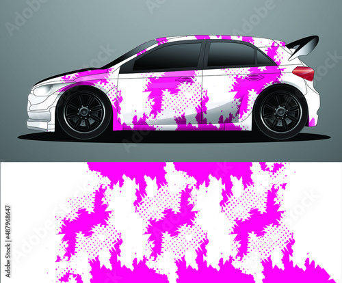 Rally car decal graphic wrap vector  abstract background