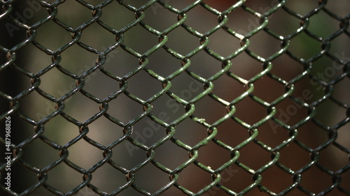 iron grill net pattern. with blur background