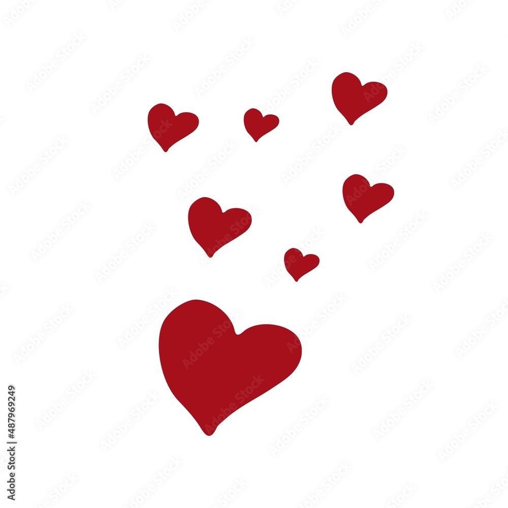 Vector illustration of hand drawn hearts. Banner