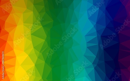 Dark Multicolor  Rainbow vector polygon abstract layout. Shining colored illustration in a Brand new style. Polygonal design for your web site.