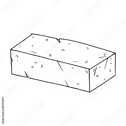 Brick hand drawn. Vector illustration of  brick building.