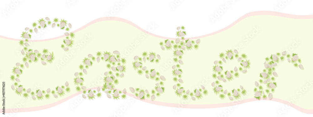 easter sign text lettering egg grass horizontal banner easter sign text lettering egg grass horizontal banner