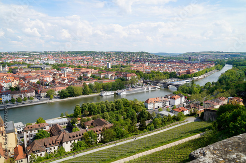 a beautiful cityscape of Wurzburg with Old Main Bridge on a sunny spring day (Wuerzburg, Germany)   © Julia