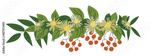 Vector floral composition. Floral wreath for greeting, invitation, card design, website, dector