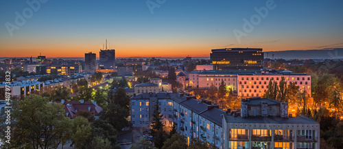 Widok Lublin zachód słońca
