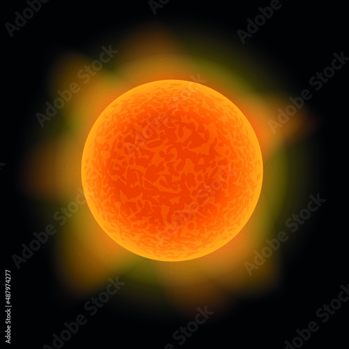 Main sequence star, yellow dwarf, vector illustration of space