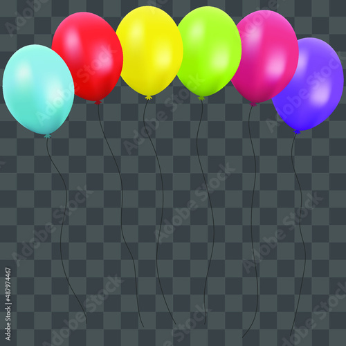 Set of colorful balloons. Vector illustration
