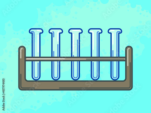Test tubes in a stand, vector illustration of chemistry