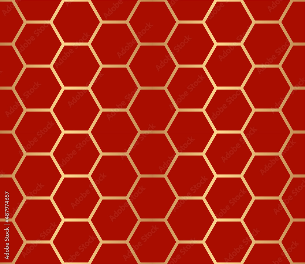 Golden seamless pattern on a red background Golden seamless pattern on a red background