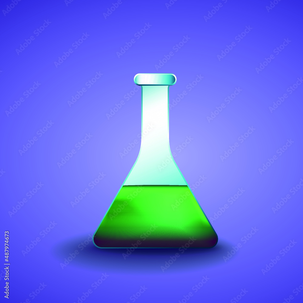 Flask with liquid, vector illustration of chemistry Flask with liquid, vector illustration of chemistry