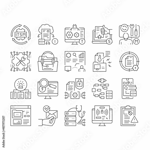 Incident Management Collection Icons Set Vector .