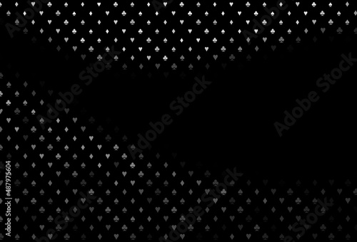 Dark silver, gray vector texture with playing cards. © Dmitry