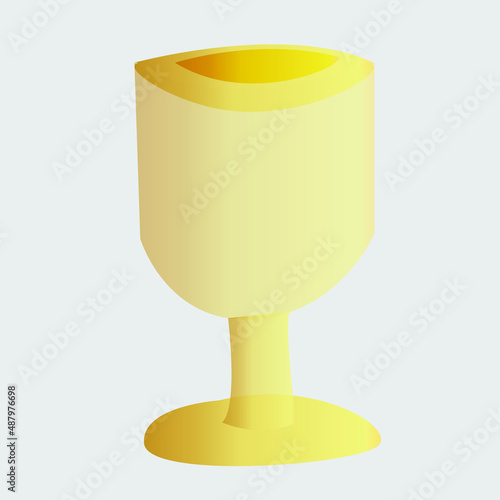 Golden Wine cup in flat design vector illustration icon template
