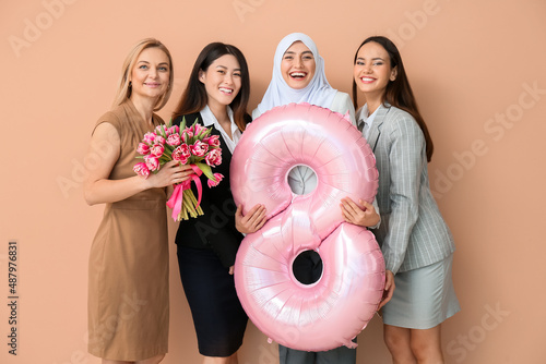 Beautiful women with flower...