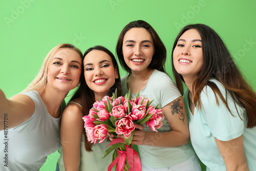 Beautiful women with flower...