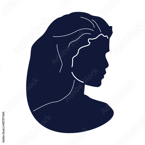 Canvas Print silhoutte of a woman face and upper body