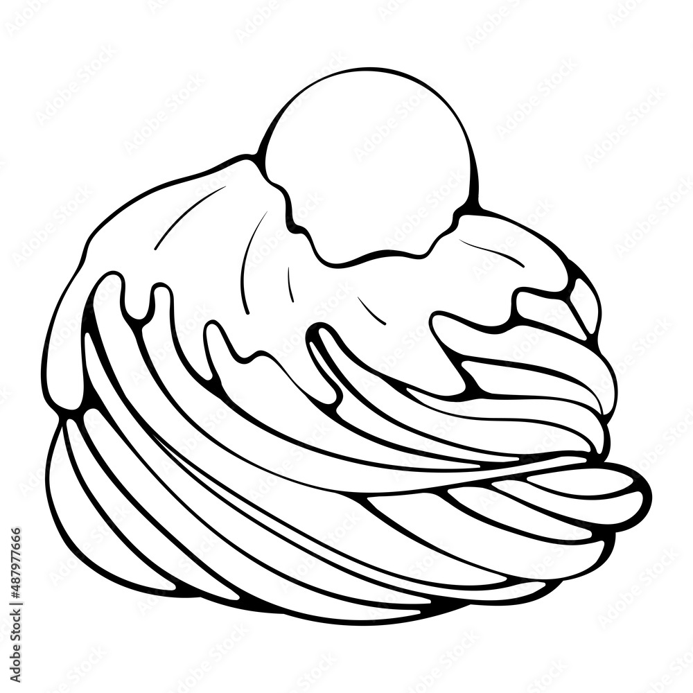 Meringue with candy. Vector illustrations in hand drawn sketch doodle style. Line art dessert isolated on white. Element for coloring book, design, print. Meringue with candy. Vector illustrations in hand drawn sketch doodle style. Line art dessert isolated on white. Element for coloring book, design, print.