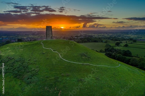 Sunset at Glastonbury Tor