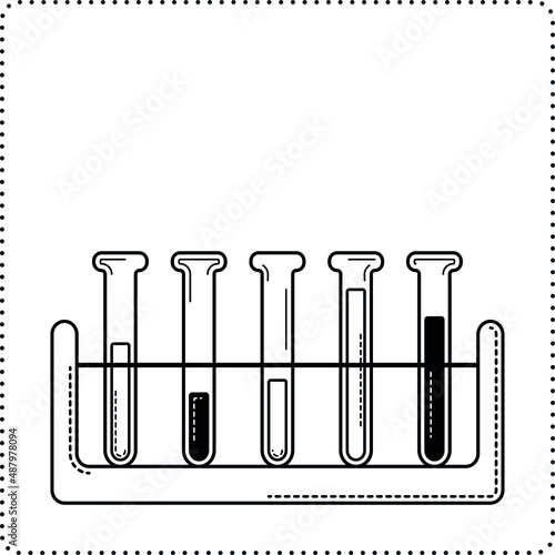 Test tubes in a stand, vector illustration of chemistry