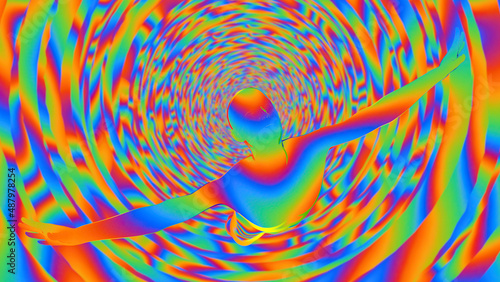 3d illustration of a multicolored man on a multicolored background