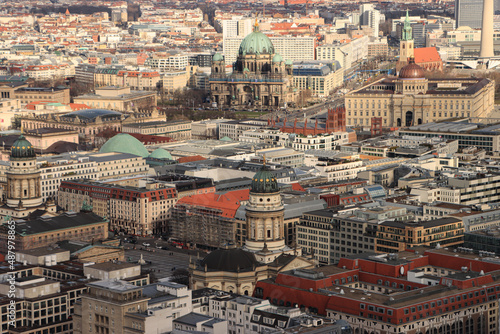 Canvas Print Berlin; Historischer Stadtkern aus der Luft, Sechs-Kirchen-Blick