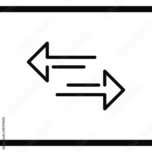 Transfer arrows icon. Data transfer vector icon. Arrow exchange icon. Arrow left and right symbol. Vector illustration on white background