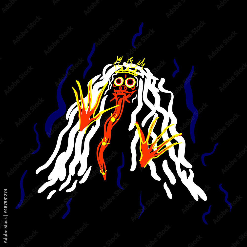 Leak bali illustration. Leak bali abstract art. Indonesian black magic. Indonesian traditional ghost. Leak bali illustration. Leak bali abstract art. Indonesian black magic. Indonesian traditional ghost.