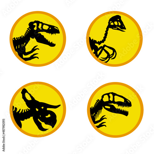 jurassic animals sekeleton suitable for dinosaurs themed illustration photo