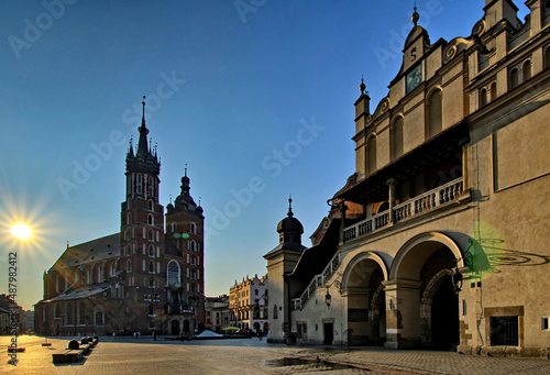 Cracow Cloth Hall and St. Mary church