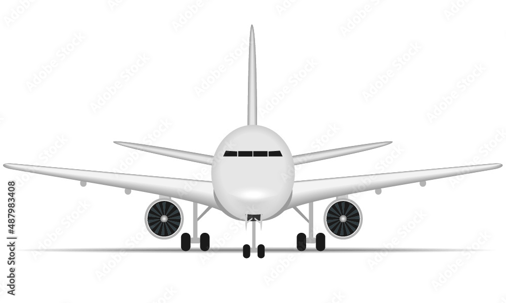 White airplane isolated on a white background White airplane isolated on a white background