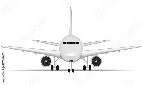 White airplane isolated on a white background