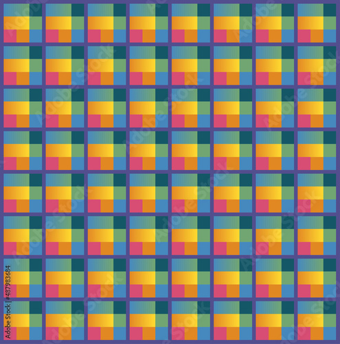 Background vector image of rainbow tartan fabric