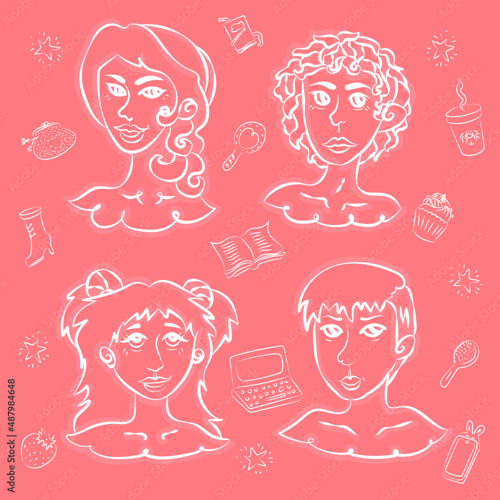 Contoured girls with additional stuff
Contoured girls with additional stuff