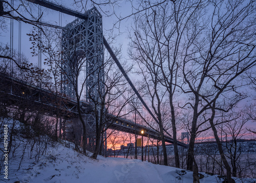 Winter sunset by George Washington Bridge