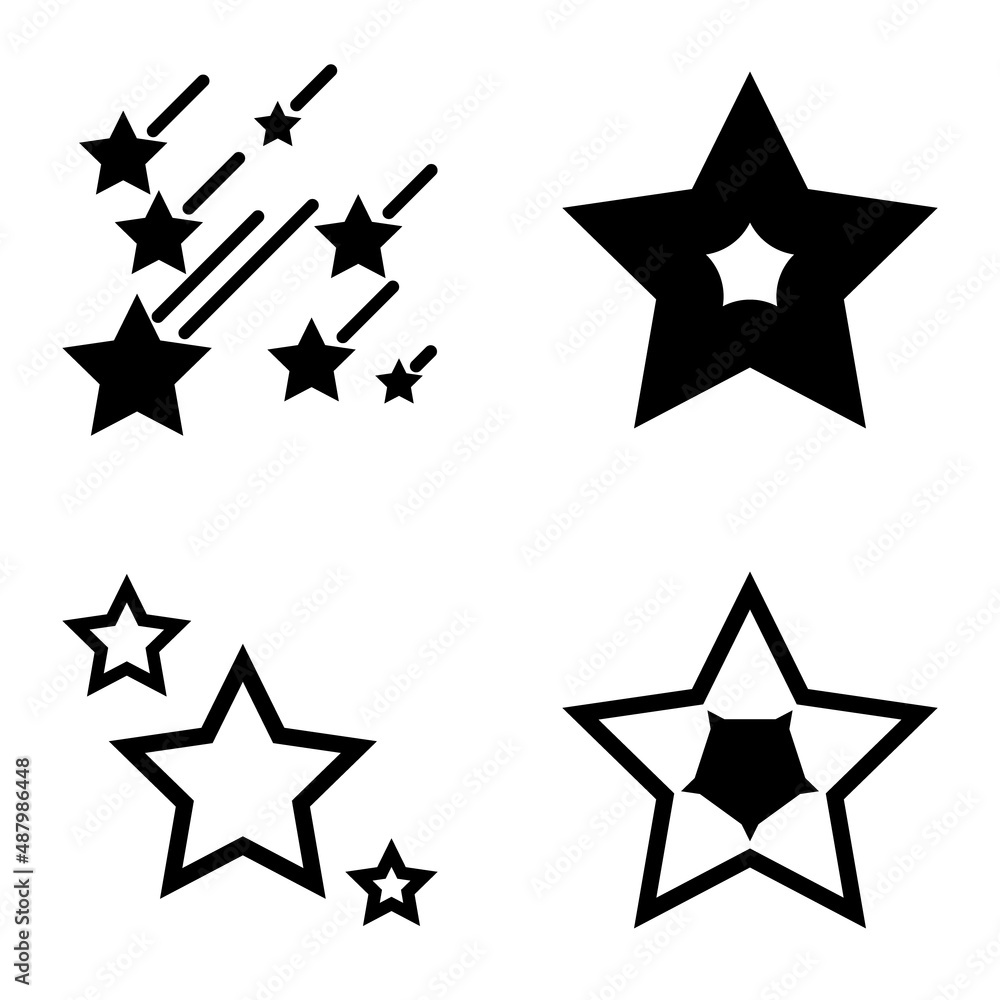 Stars Flat Icon Set Isolated On White Background Stars Flat Icon Set Isolated On White Background