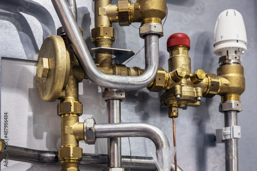 fittings and valve, pipes and adapters. Plumbing fixtures
