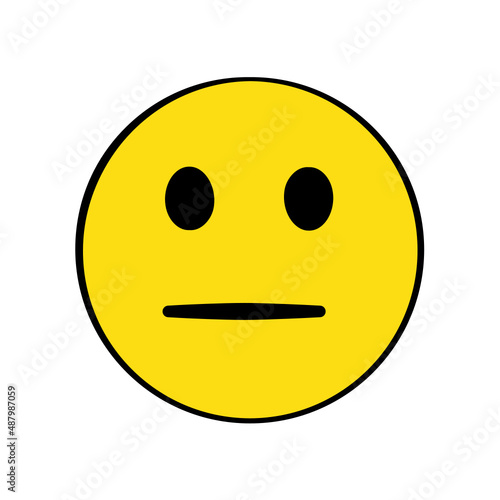 Neutral face emoji. Isolated. Vector. Cartoon