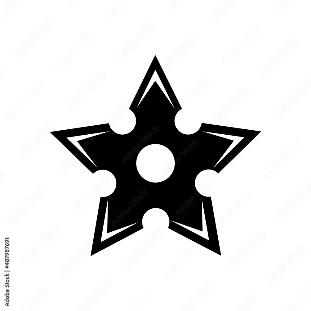 Shuriken Icon Vector Illustration Design in Trendy Shuriken Icon Vector Illustration Design in Trendy